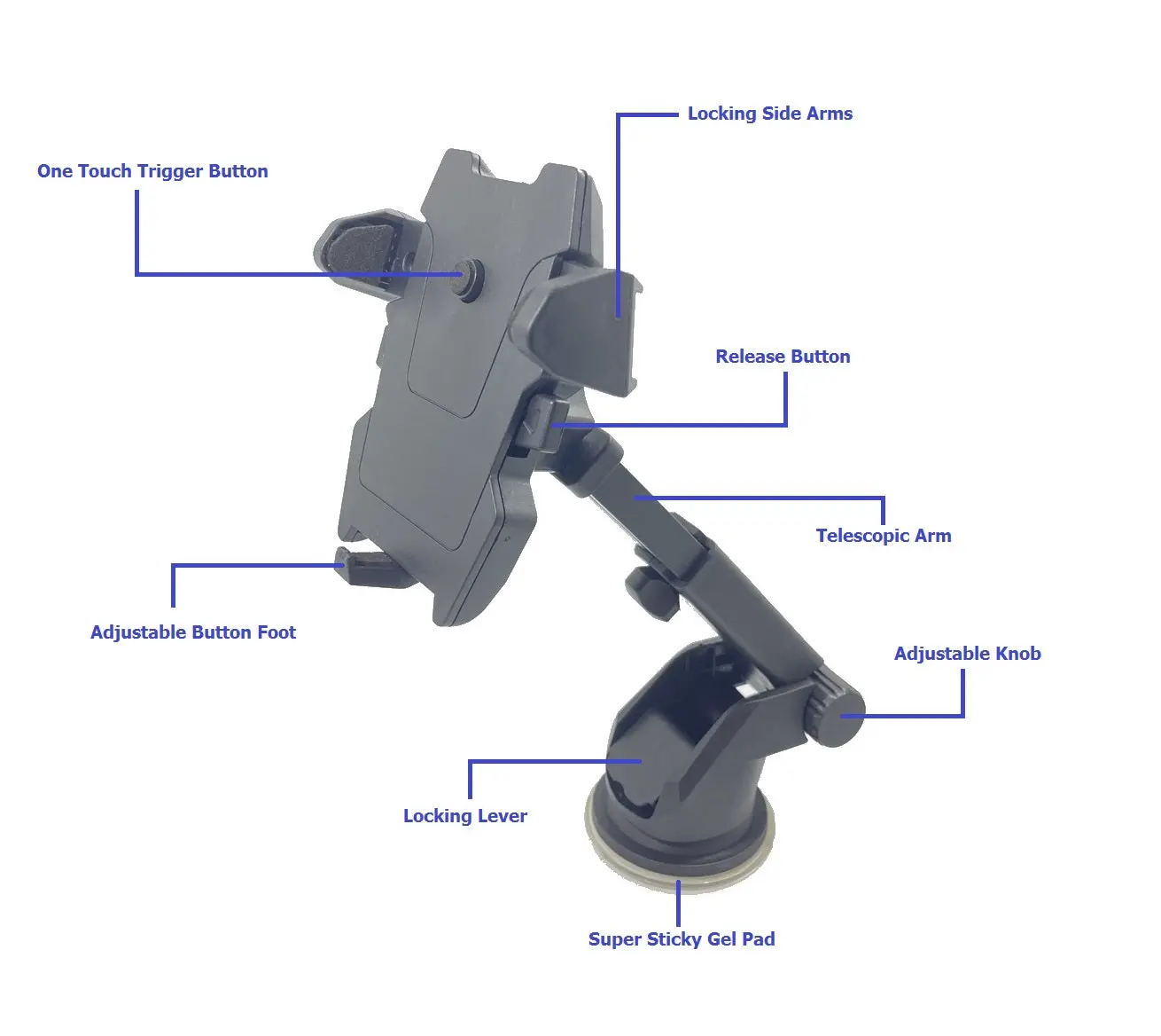 Car Phone Mount Holder Adjustable Long Neck One Touch - Image 4