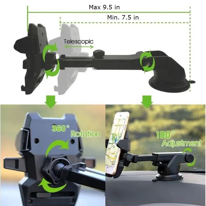 Car Phone Mount Holder Adjustable Long Neck One Touch - Image 3