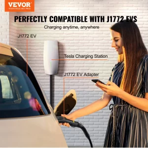 VEVOR Tesla to J1772 Charging Adapter, Max 48 Amp 240V, J1772 EVs Charger Adapter