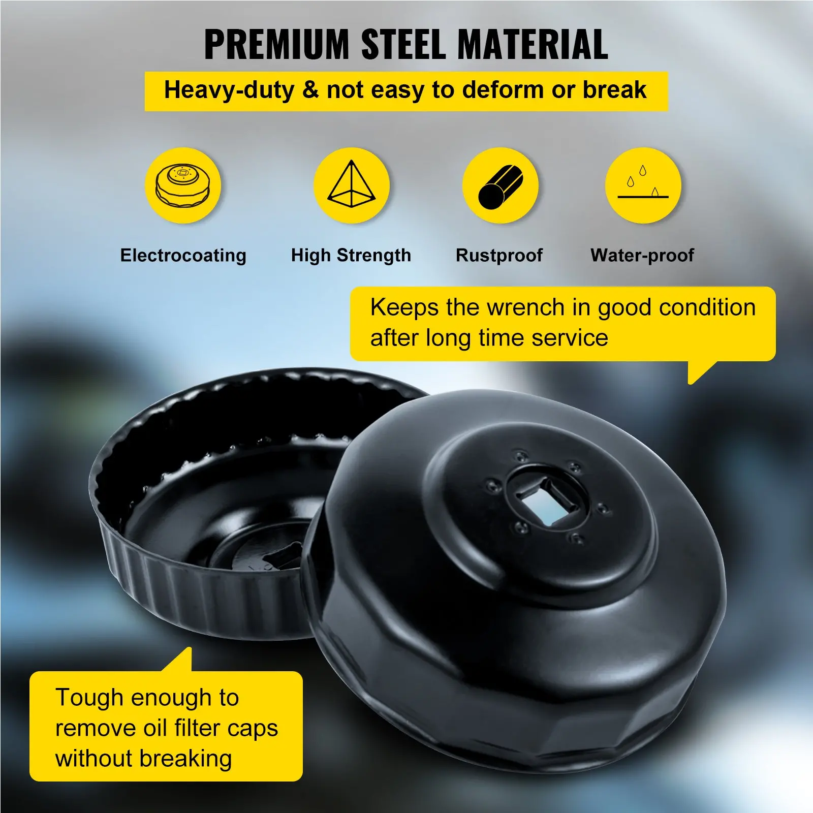 VEVOR Oil Filter Socket Set, 30 Pcs Oil Filter Wrench Set, Sturdy Steel Oil Filter Socket, 3/8" Oil Filter Socket, Low Profile Oil Filter Socket Set For Easy Access, Oil Filter Wrench Cap Set with Ca - Image 3