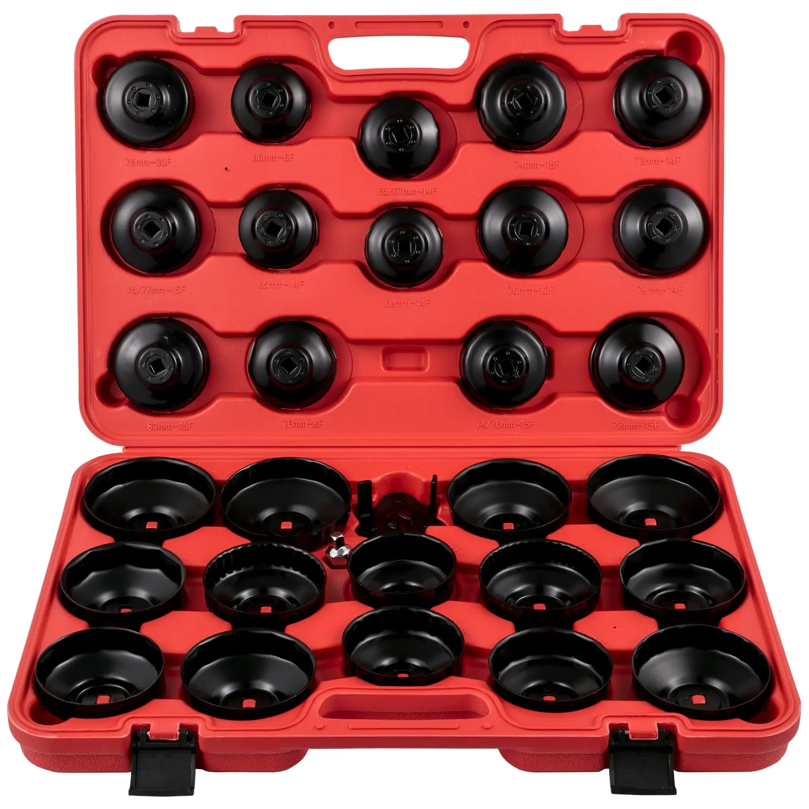 VEVOR Oil Filter Socket Set, 30 Pcs Oil Filter Wrench Set, Sturdy Steel Oil Filter Socket, 3/8" Oil Filter Socket, Low Profile Oil Filter Socket Set For Easy Access, Oil Filter Wrench Cap Set with Ca - Image 8