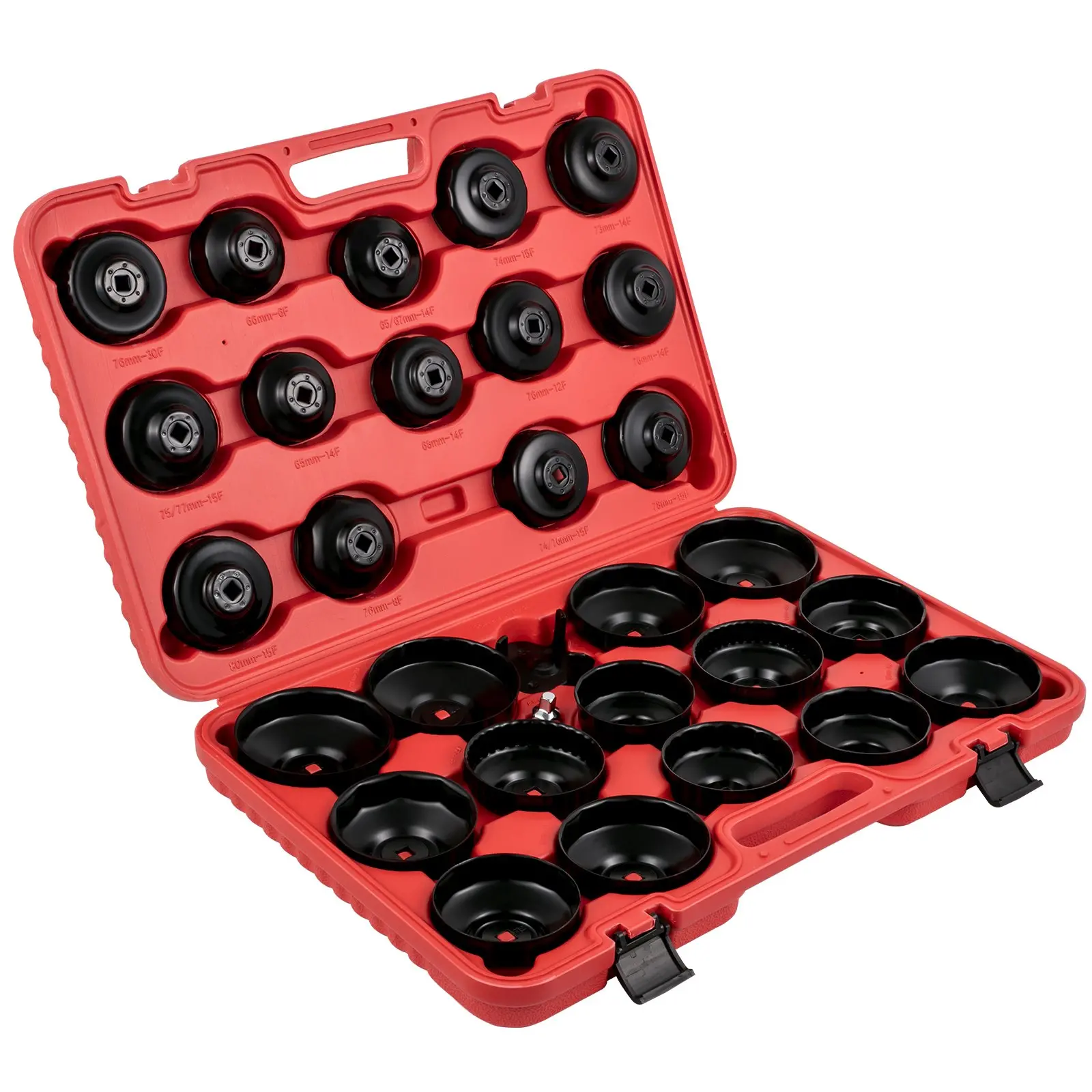 VEVOR Oil Filter Socket Set, 30 Pcs Oil Filter Wrench Set, Sturdy Steel Oil Filter Socket, 3/8" Oil Filter Socket, Low Profile Oil Filter Socket Set For Easy Access, Oil Filter Wrench Cap Set with Ca - Image 9