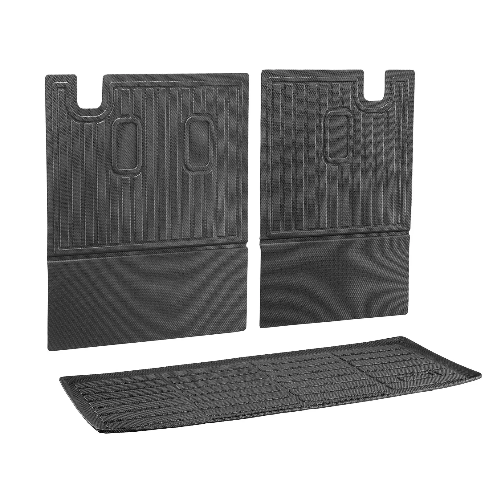 VEVOR Cargo Mats Compatible with 2016-2022 & 2023-2024 Honda Pilot, Custom Fit TPE Cargo Liner Set for SUVs, Trunk and Back Seat Protector Replacement, Black, Trunk Mat and Backrest Mats - Image 8