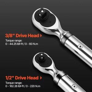VEVOR Digital Torque Wrench Set, 2 Pieces, 1/2, 3/8 Inch Drive