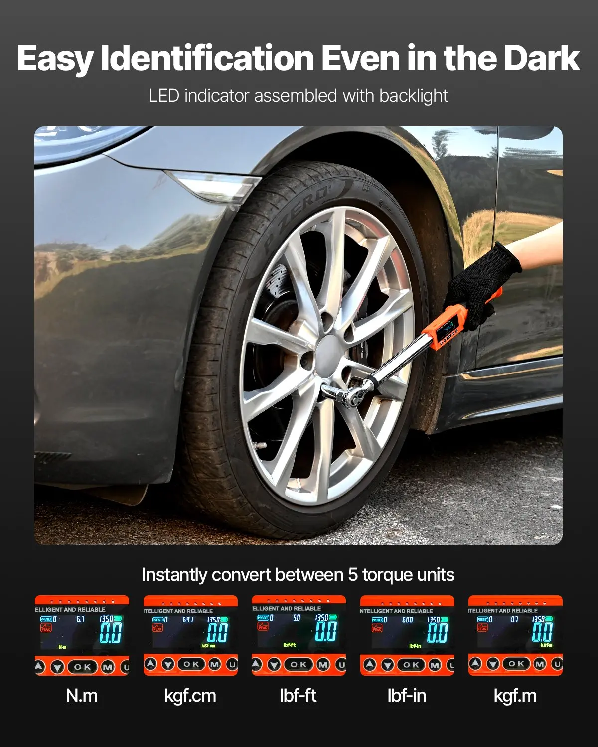 VEVOR Digital Torque Wrench Set, 2 Pieces, 1/2, 3/8 Inch Drive - Image 3