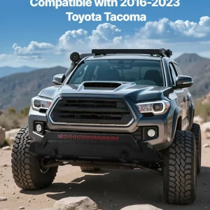 VEVOR Front Bumper Compatible with 2016-2023 Toyota Tacoma, Pickup Truck Bumper with Winch Plate & D-Ring Mounts, Heavy-Duty Steel Front Bumpers with E-Coating and Bull Bar