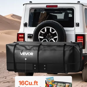 VEVOR Hitch Cargo Carrier Bag, Waterproof 840D PVC, 57.48 x 19.49 x 23.82 in (16 Cubic Feet), Heavy Duty Cargo Bag for Truck Bed Storage with Reinforced Straps, Suitable for Car SUV Vans Hitch Basket